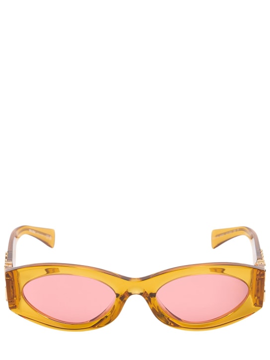 Miu Miu: Round acetate sunglasses - Yellow/Pink - women_0 | Luisa Via Roma
