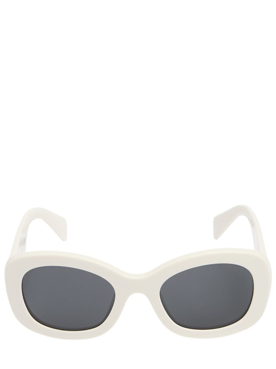 Prada: Square acetate sunglasses - White/Black - women_0 | Luisa Via Roma