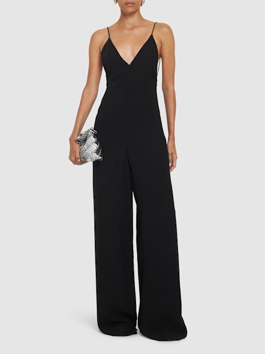 Silk cady couture open back jumpsuit - Thumbnail 2