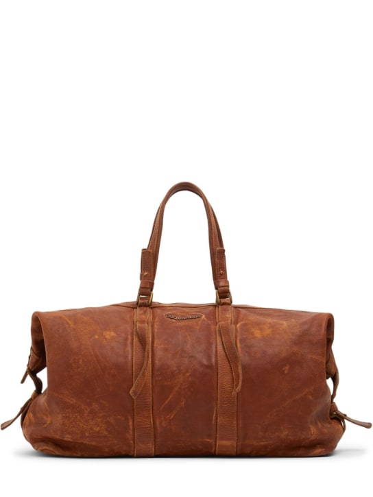 Dsquared2: Washed leather duffle bag - Tan - men_0 | Luisa Via Roma