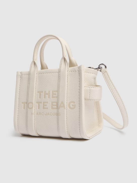 Marc Jacobs: The Crossbody leather tote bag - Cotton/Silver - women_1 | Luisa Via Roma