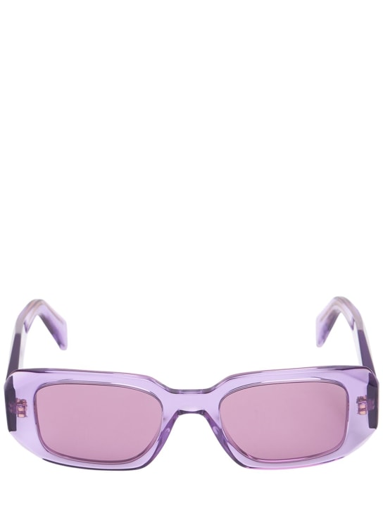 Prada: Square acetate sunglasses - Pink - men_0 | Luisa Via Roma