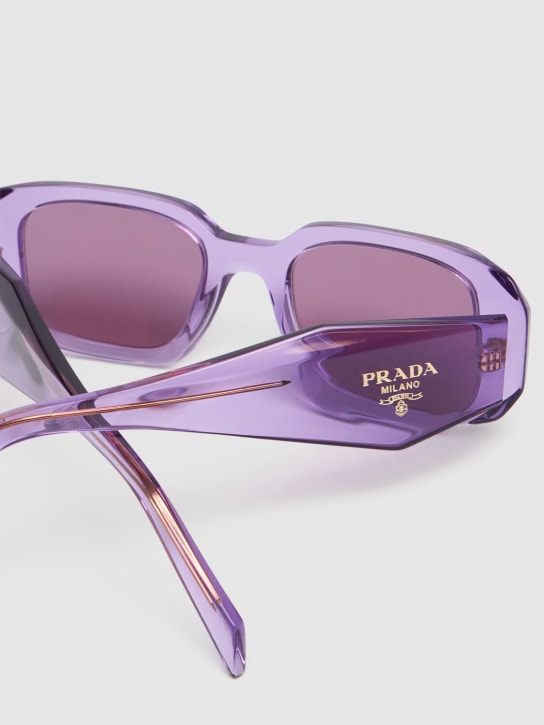 Prada: Square acetate sunglasses - Pink - men_3 | Luisa Via Roma