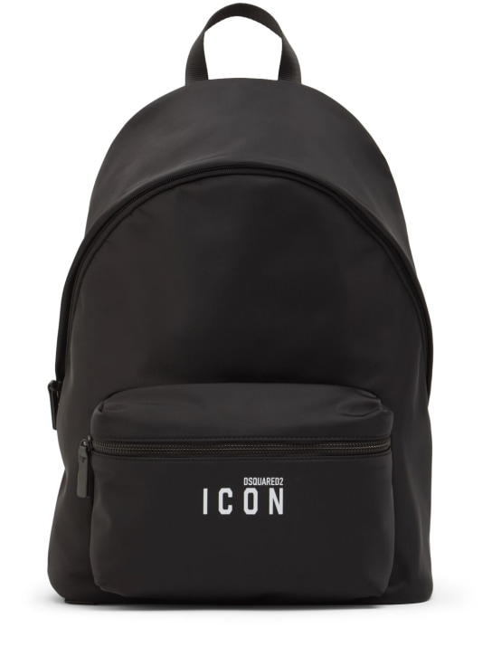 Dsquared2: Be Icon backpack - Black - men_0 | Luisa Via Roma