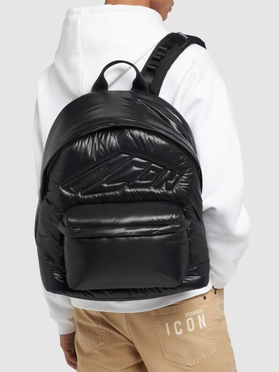 Dsquared2: Maxi logo backpack - Black - men_1 | Luisa Via Roma