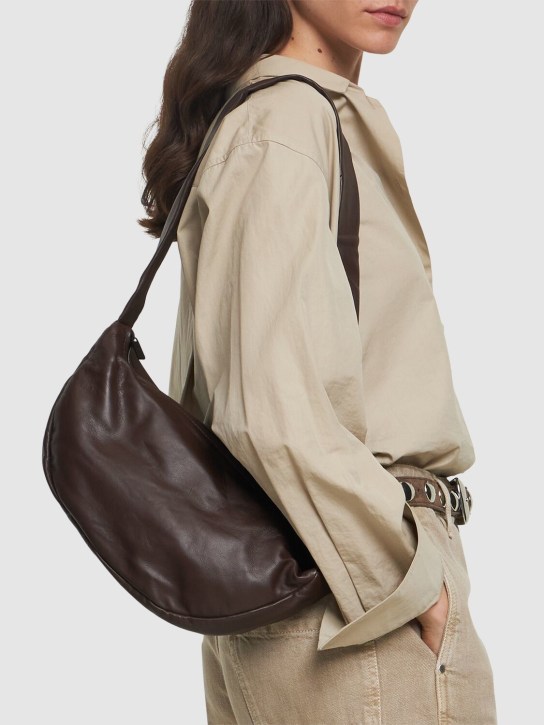 St. Agni: Small Crescent leather bag - Chocolate - women_1 | Luisa Via Roma