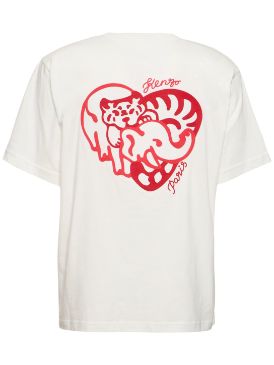 Kenzo Paris: Oversized logo cotton t-shirt - men_4 | Luisa Via Roma