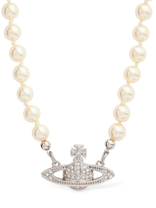 Vivienne Westwood: Man mini bas relief faux pearl necklace - women_0 | Luisa Via Roma