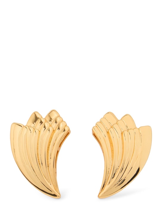 ANINE BING: Fan stud earrings - Gold - women_0 | Luisa Via Roma