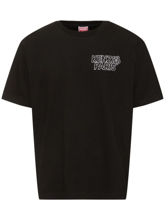 Kenzo Paris: T-shirt en coton embelli Constellation - Noir - men_0 | Luisa Via Roma