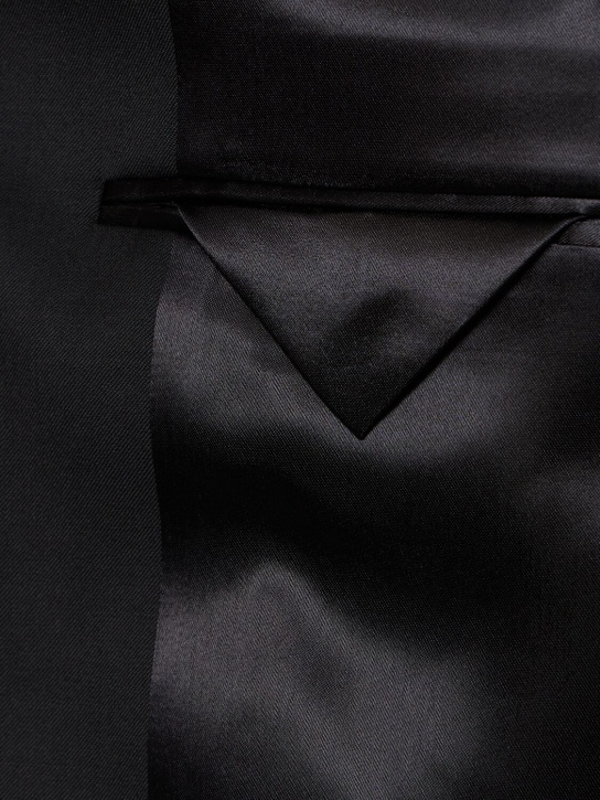 Balmain: Wool single breasted blazer - Black - men_5 | Luisa Via Roma