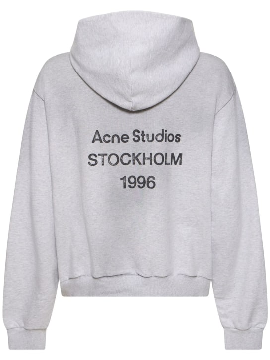 Acne Studios: Franziska 1996 cotton blend hoodie - Pale Grey Melan - men_0 | Luisa Via Roma