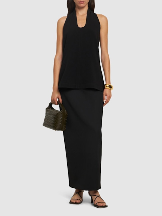 Proenza Schouler: Miller matte viscose crepe top - Black - women_1 | Luisa Via Roma