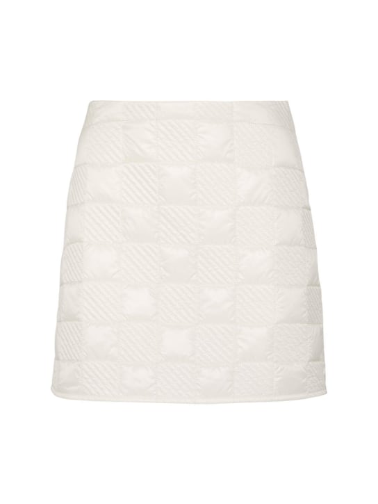 Moncler: Quilted nylon mini skirt - 화이트 - women_0 | Luisa Via Roma