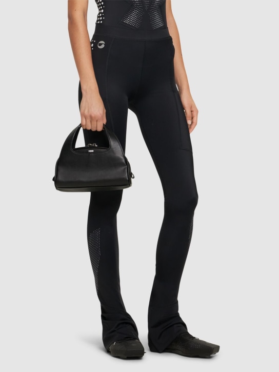 Coperni: Medium faux leather top handle bag - Siyah - women_1 | Luisa Via Roma