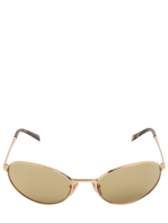 Prada: Round metal sunglasses - Gold/Green - men_0 | Luisa Via Roma