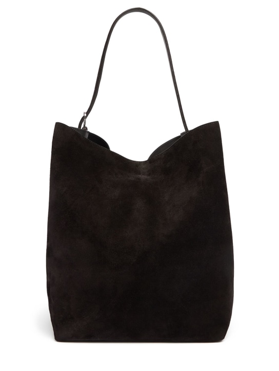 Toteme: Belted leather tote bag - Espresso - women_0 | Luisa Via Roma