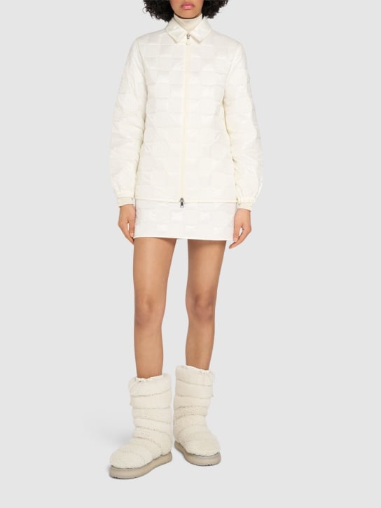 Moncler: Padded nylon zip-up shirt jacket - Silk White - women_1 | Luisa Via Roma