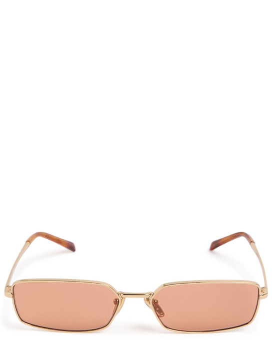 Prada: Square metal sunglasses - Gold/Orange - women_0 | Luisa Via Roma
