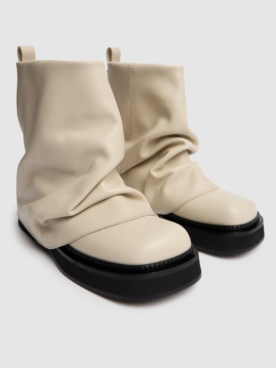 The Attico: 30mm Mini Robin leather combat boots - White - women_2 | Luisa Via Roma
