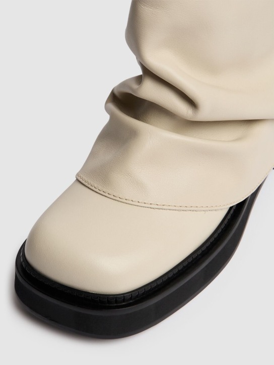 The Attico: 30mm Mini Robin leather combat boots - White - women_3 | Luisa Via Roma