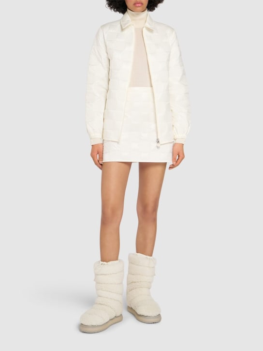 Moncler: Quilted nylon mini skirt - Blanc - women_1 | Luisa Via Roma
