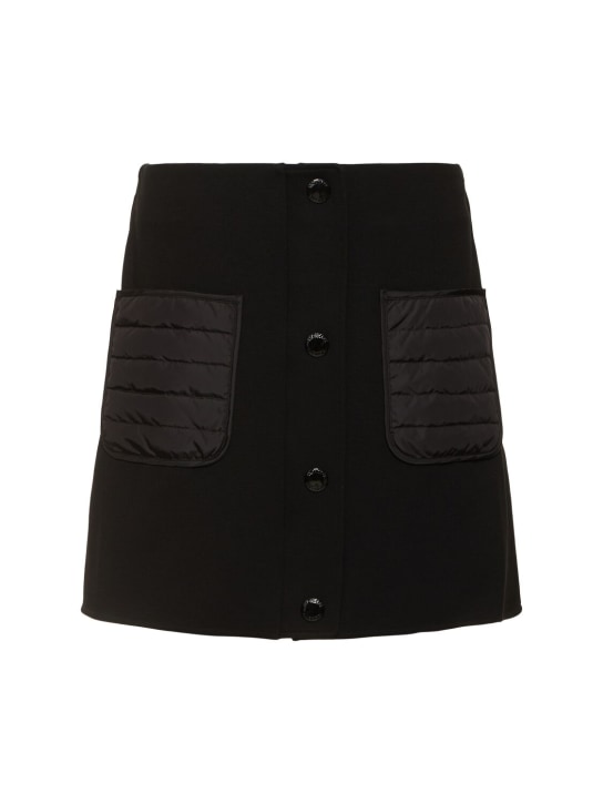 Moncler: Padded viscose blend skirt - 黑色 - women_0 | Luisa Via Roma