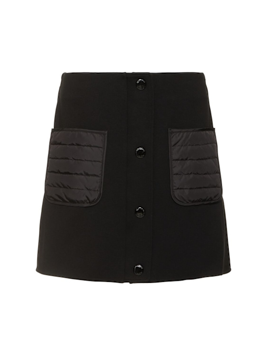 Moncler: Minigonna in misto viscosa / tasche imbottite - women_0 | Luisa Via Roma
