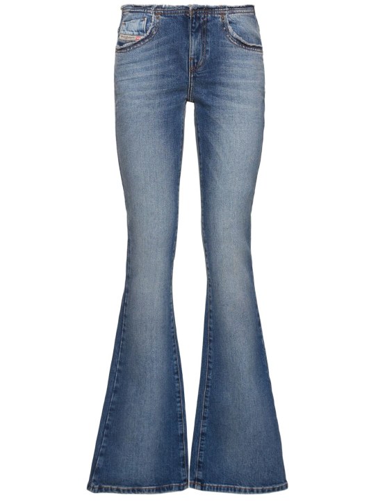 Diesel: Ebbey low rise denim flared jeans - Blue - women_0 | Luisa Via Roma