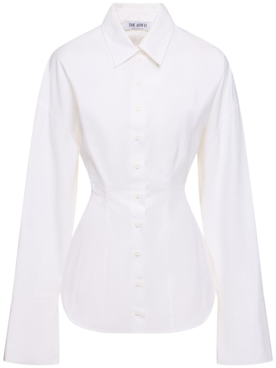 The Attico: Buttoned poplin shirt - Beyaz - women_0 | Luisa Via Roma