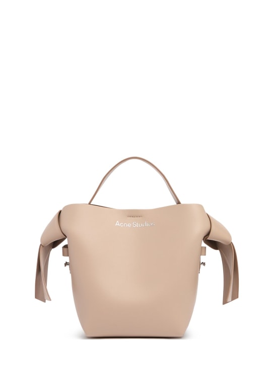 Acne Studios: Mini Musubi leather top handle bag - Taupe Beige - women_0 | Luisa Via Roma