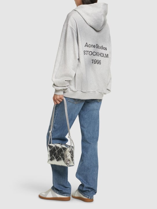 Acne Studios: Franziska 1996 cotton blend hoodie - Pale Grey Melan - women_1 | Luisa Via Roma