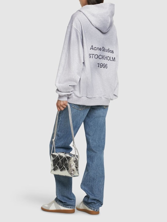 Acne Studios: Franziska 1996 cotton blend hoodie - Pale Grey Melan - women_1 | Luisa Via Roma