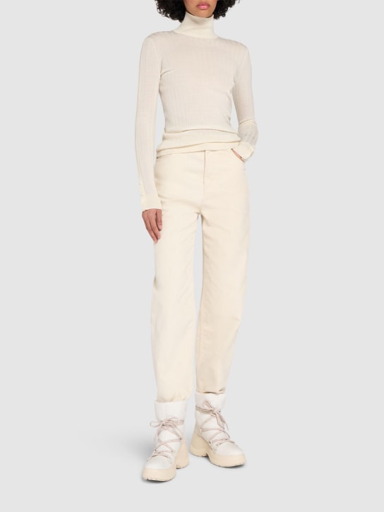 Moncler: Virgin wool blend turtleneck sweater - Silk White - women_1 | Luisa Via Roma