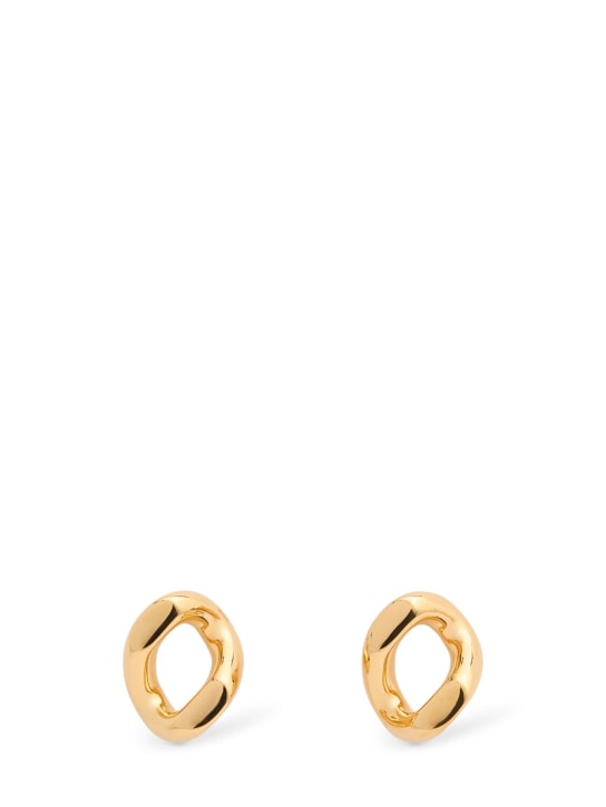Jil Sander: Small hoop stud earrings - Altın Rengi - women_0 | Luisa Via Roma
