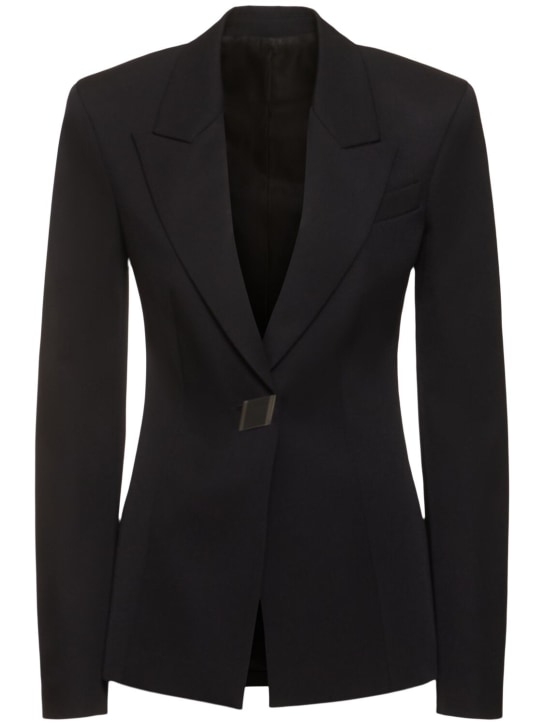 The Attico: Gabardine blazer - Black - women_0 | Luisa Via Roma