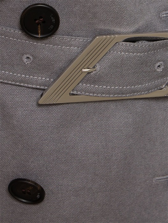 The Attico: Belted long trench coat - Grey - women_3 | Luisa Via Roma