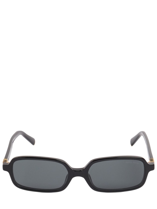 Miu Miu: Square acetate sunglasses - Black/Grey - women_0 | Luisa Via Roma