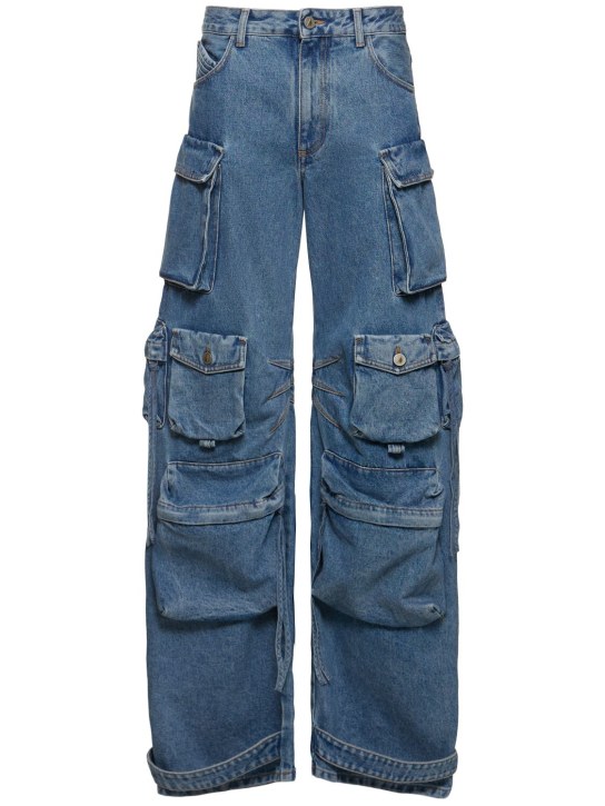 The Attico: Jeans cargo baggy - Azul - women_0 | Luisa Via Roma