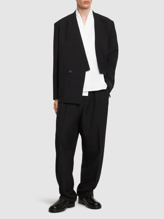 Kenzo Paris: Pleated tailored wool pants - Siyah - men_1 | Luisa Via Roma