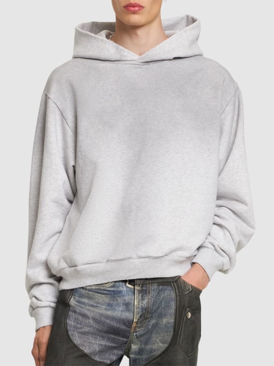 Acne Studios: Franziska 1996 cotton blend hoodie - Pale Grey Melan - men_1 | Luisa Via Roma