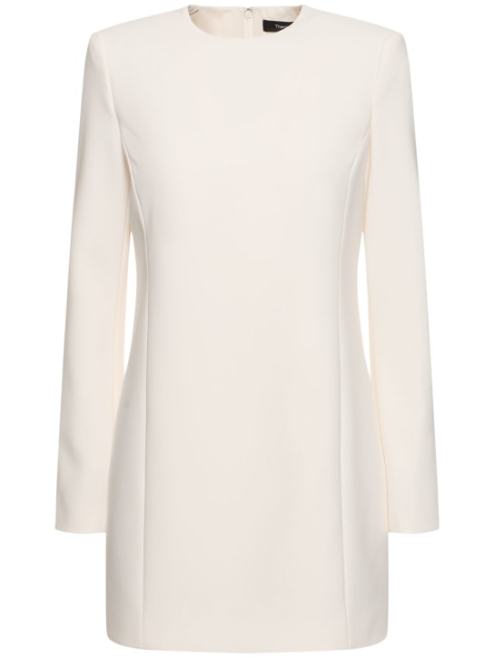 Theory: Tailored satin tunic mini dress - Beyaz - women_0 | Luisa Via Roma
