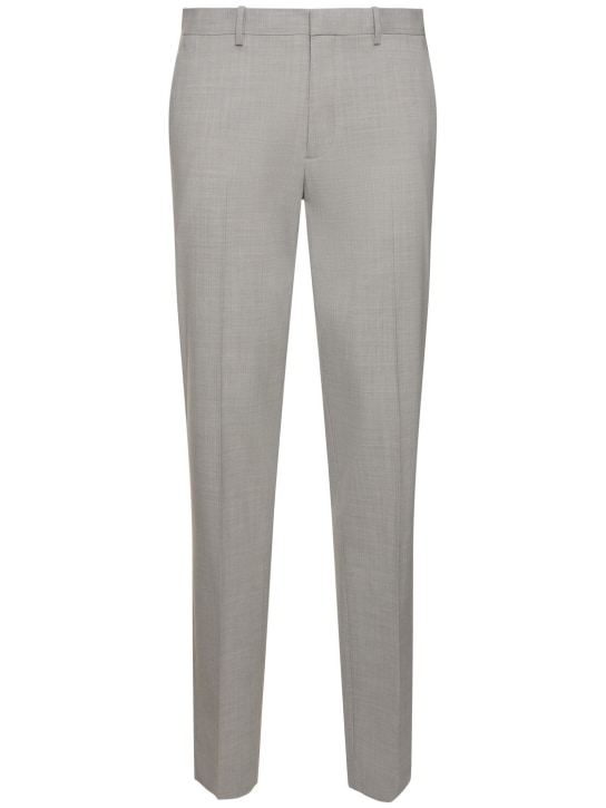Theory: Straight wool blend formal pants - Grey - men_0 | Luisa Via Roma