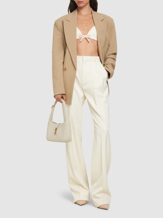 Valentino: Wool & silk crepe couture triangle bra - White - women_1 | Luisa Via Roma