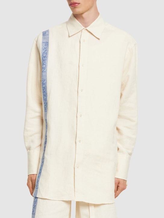JW Anderson: Oversize linen & cotton shirt - men_2 | Luisa Via Roma