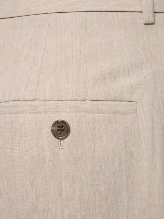 Theory: Double pleated wool wide pants - Beige - women_1 | Luisa Via Roma