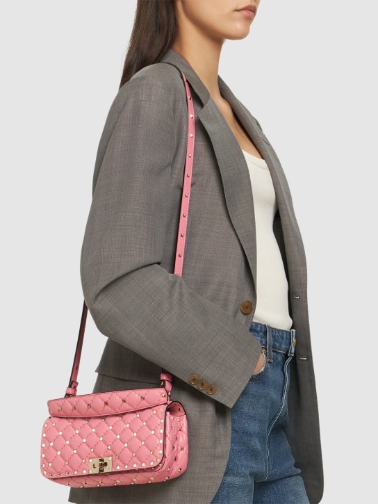 Valentino Garavani: Rockstud Spike small shoulder bag - Pink - women_1 | Luisa Via Roma