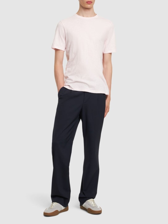 Theory: Luxe cotton short sleeve t-shirt - Pink - men_1 | Luisa Via Roma