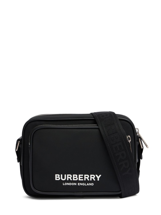 Burberry: Paddy logo nylon crossbody bag - Black - men_0 | Luisa Via Roma