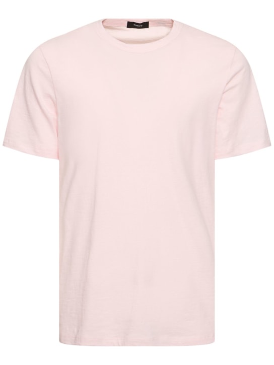 Theory: T-shirt manches courtes en coton Luxe - Rose - men_0 | Luisa Via Roma
